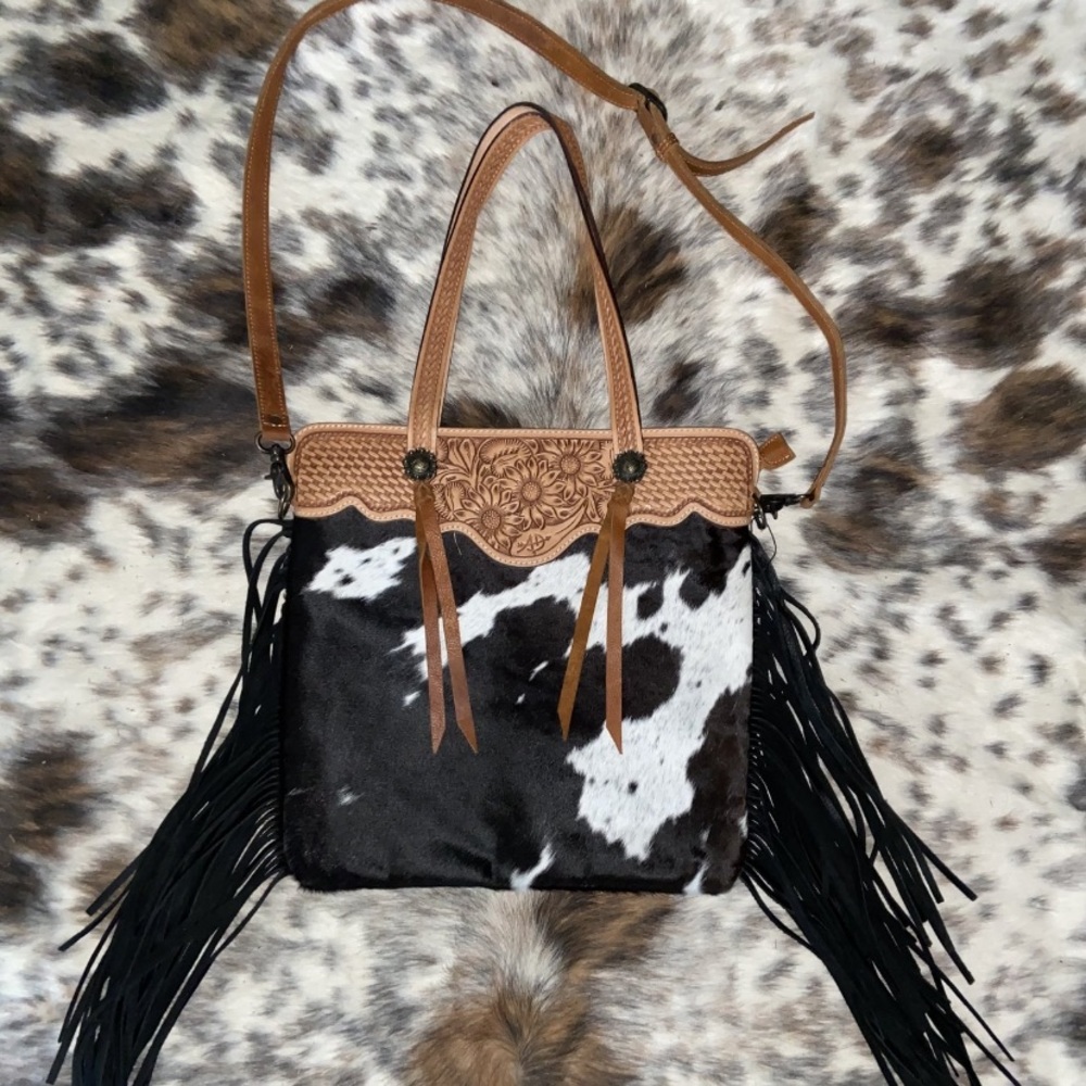 Hand Tooled Cowhide Purse